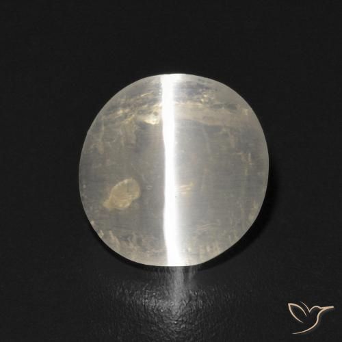 1.17ct Natürlicher Warmweiß Sillimanit-Katzenauge, Oval, Transparent