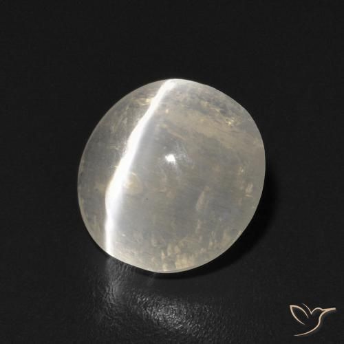 9,17 ctw natürlicher Warmweiß Sillimanit-Katzenauge, Oval, Transparent