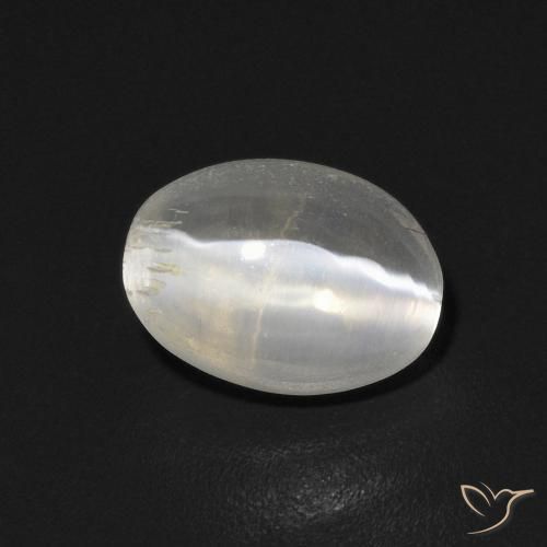 9,17 ctw natürlicher Warmweiß Sillimanit-Katzenauge, Oval, Transparent