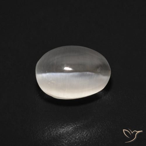 9,17 ctw natürlicher Sehr helles Grau Sillimanit-Katzenauge, Oval, Transparent