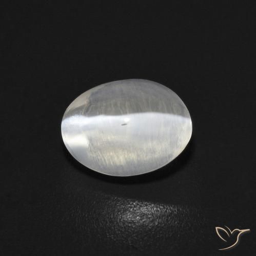 1.05ct Natürlicher Sehr helles Grau Sillimanit-Katzenauge, Oval, Transparent