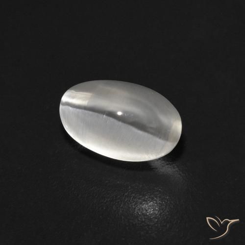 9,17 ctw natürlicher Sehr helles Grau Sillimanit-Katzenauge, Oval, Transparent