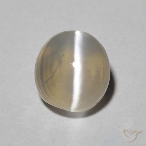 1.49ct Natürlicher Warm Grey Sillimanit-Katzenauge, Oval, Lichtdurchlässig