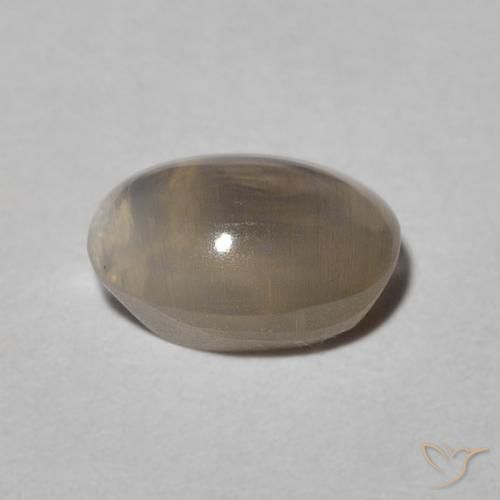 9,17 ctw natürlicher Warm Grey Sillimanit-Katzenauge, Oval, Lichtdurchlässig