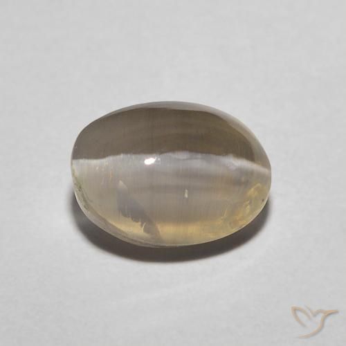 1.32ct Natürlicher Hellgelbbraun Sillimanit-Katzenauge, Oval, Lichtdurchlässig