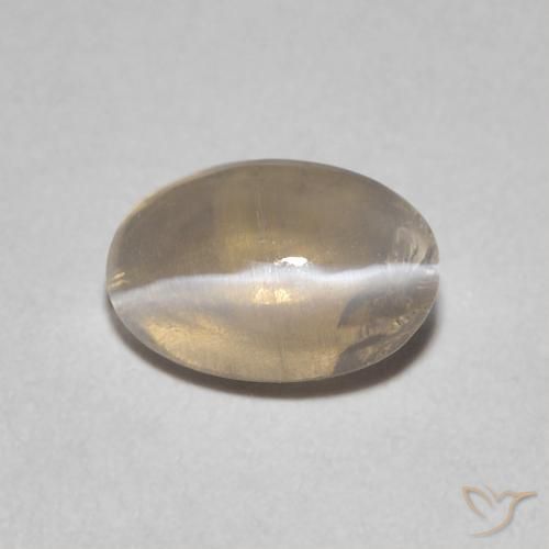 0.89ct Natürlicher Helles Tortilla-Braun Sillimanit-Katzenauge, Oval, Transparent