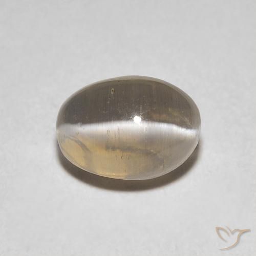 1.29ct Natürlicher Sehr helles Braun Sillimanit-Katzenauge, Oval, Transparent