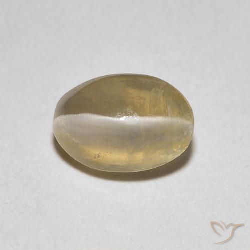 1.08ct Natürlicher Sehr helles Braun Sillimanit-Katzenauge, Oval, Transparent