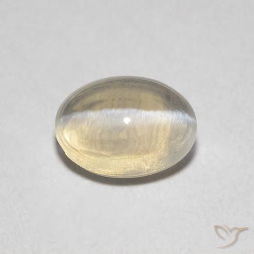 0.86ct Natürlicher Sehr helles Braun Sillimanit-Katzenauge, Oval, Transparent