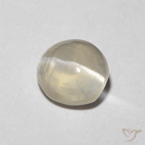 9,17 ctw natürlicher Warmweiß Sillimanit-Katzenauge, Oval, Transparent