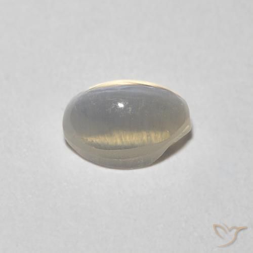 9,17 ctw natürlicher Warmweiß Sillimanit-Katzenauge, Oval, Transparent
