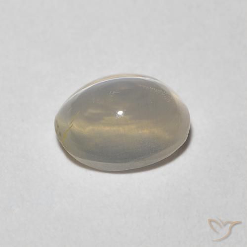 9,17 ctw natürlicher Warmweiß Sillimanit-Katzenauge, Oval, Transparent
