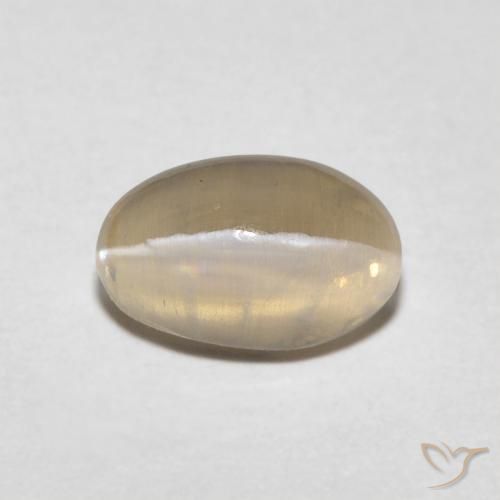0.97ct Natürlicher Sehr helles Braun Sillimanit-Katzenauge, Oval, Transparent
