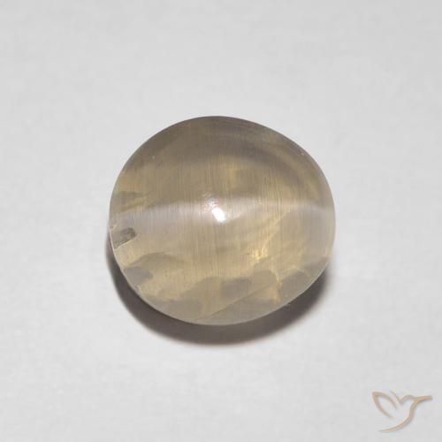 1.31ct Natürlicher Sehr helles Braun Sillimanit-Katzenauge, Oval, Transparent