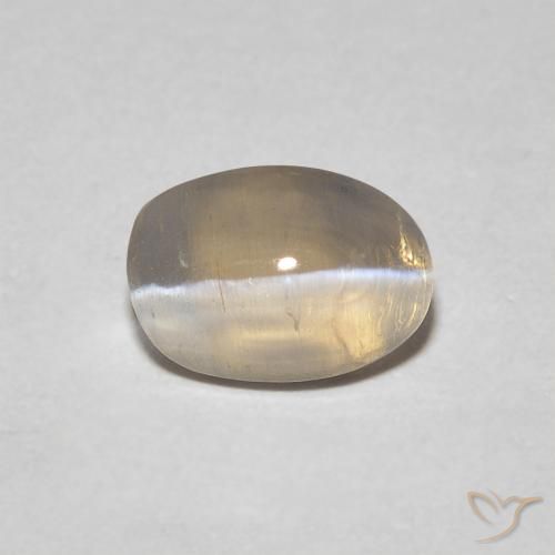 0.93ct Natürlicher Hellgelbbraun Sillimanit-Katzenauge, Oval, Transparent