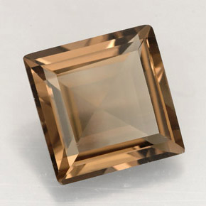 3,95 ctw natürlicher brauner Rauchquarz, Quadrat, VVS