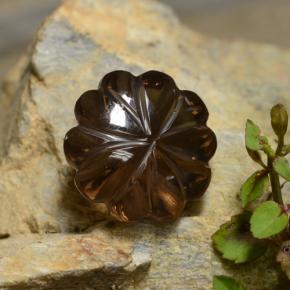 12,12 ctw natürlicher brauner Rauchquarz, Blumenschliff, Transparent