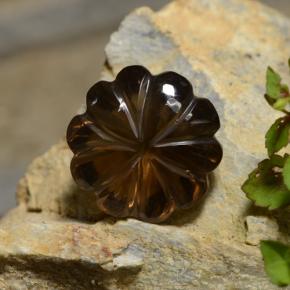 12,12 ctw natürlicher brauner Rauchquarz, Blumenschliff, Transparent