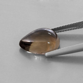 4,55 ctw natürlicher brauner Rauchquarz, Birnenform, Transparent