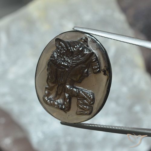 28.30ct Natürlicher Mittel braun Rauchquarz, Oval, Lichtdurchlässig