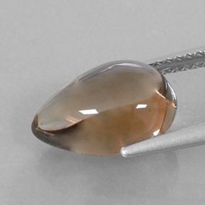 3,68 ctw natürlicher brauner Rauchquarz, Birnenform, Transparent