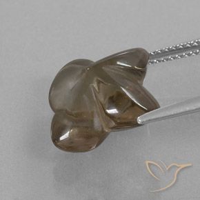 9,17 ctw natürlicher Mittel braun Rauchquarz, Blumen-Schliff, Transparent / Lichtdurchlässig