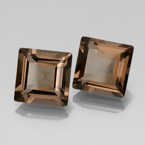  ct natürliche brauner Rauchquarz-Edelsteine, Quadrat, VVS-VS