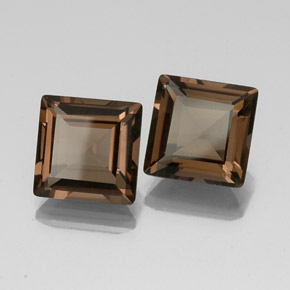  ct natürliche brauner Rauchquarz-Edelsteine, Quadrat, VS