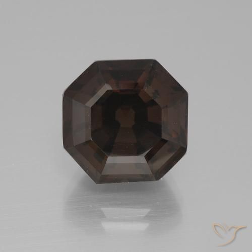 8.77ct Natürlicher dunkelbraun Rauchquarz, Smaragdschliff, VVS-VS