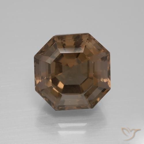 8.89ct Natürlicher Schokoladenbraun Rauchquarz, Smaragdschliff, VVS-VS
