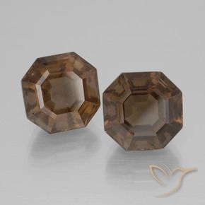 11.29 ct natürliche dunkelbraun Rauchquarz-Edelsteine, Oktagonschliff, VS