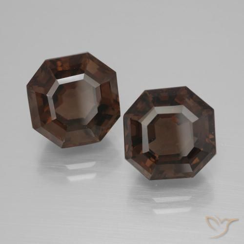 10.34 ct natürliche Hickory Braun Rauchquarz-Edelsteine, Oktagonschliff, VVS-VS
