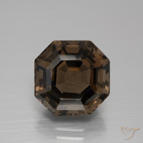6.28ct Natürlicher Schokoladenbraun Rauchquarz, Smaragdschliff, VVS-VS
