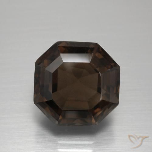 7.77ct Natürlicher dunkelblau Rauchquarz, Smaragdschliff, VVS
