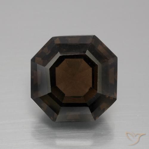 8.14ct Natürlicher Schokoladenbraun Rauchquarz, Smaragdschliff, VVS-VS