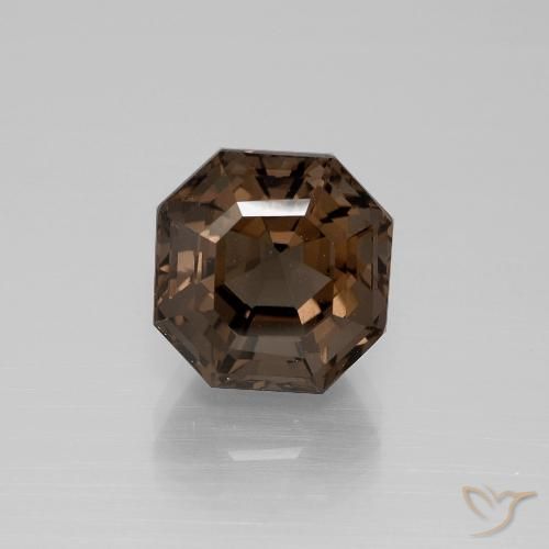 4.60ct Natürlicher Mittel braun Rauchquarz, Smaragdschliff, VVS