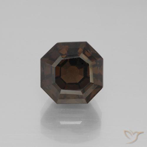 4.75ct Natürlicher tiefbraun Rauchquarz, Smaragdschliff, VVS-VS
