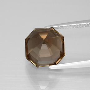 9,17 ctw natürlicher Schokoladenbraun Rauchquarz, Smaragdschliff, VS