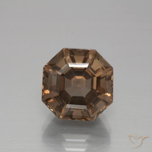 5.40ct Natürlicher Mittel braun Rauchquarz, Smaragdschliff, VS