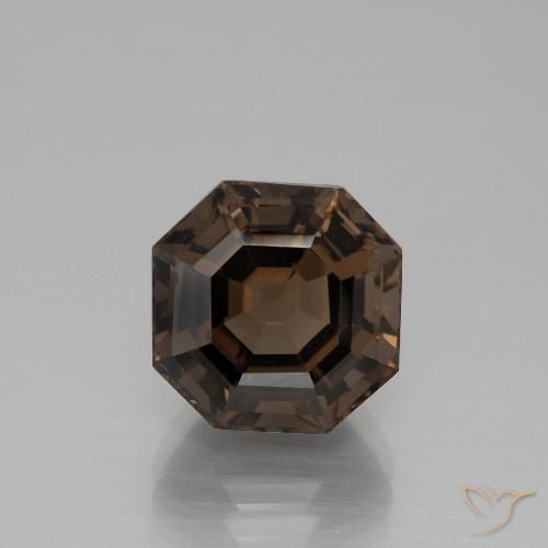 5.43ct Natürlicher dunkelbraun Rauchquarz, Smaragdschliff, VVS