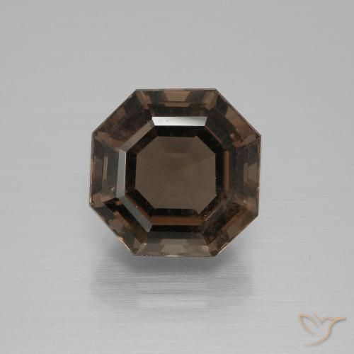 6.56ct Natürlicher dunkelblau Rauchquarz, Smaragdschliff, VS