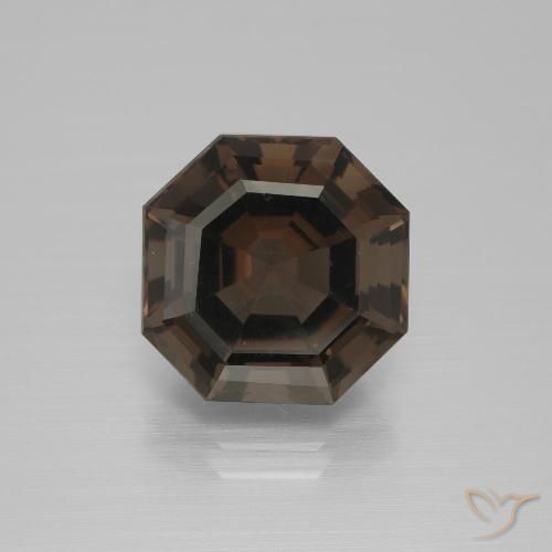 6.32ct Natürlicher dunkelblau Rauchquarz, Smaragdschliff, VS