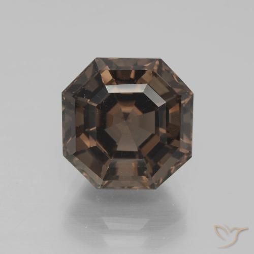 5.10ct Natürlicher Hickory Braun Rauchquarz, Smaragdschliff, VVS-VS
