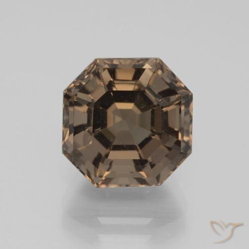 5.58ct Natürlicher Hickory Braun Rauchquarz, Smaragdschliff, VVS-VS