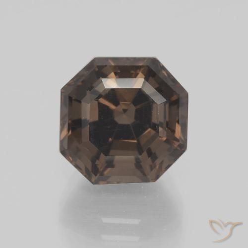 5.77ct Natürlicher Hickory Braun Rauchquarz, Smaragdschliff, VVS-VS