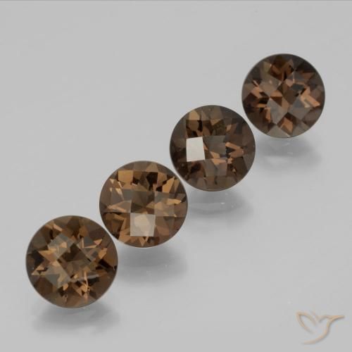 6.92 ct natürliche Hickory Braun Rauchquarz-Edelsteine, Runden, VVS-VS