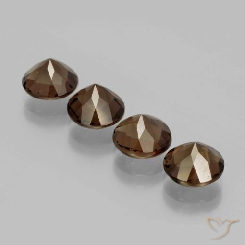 6.92 ct natürliche Hickory Braun Rauchquarz-Edelsteine, Runden, VVS-VS
