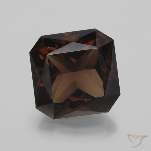 10.44ct Natürlicher Tiefes Zimtbraun Rauchquarz, Smaragdschliff, VVS