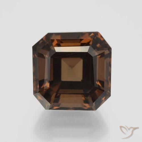 5.60ct Natürlicher Mittel braun Rauchquarz, Smaragdschliff, VVS-VS