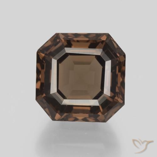 7.45ct Natürlicher Hickory Braun Rauchquarz, Smaragdschliff, VVS